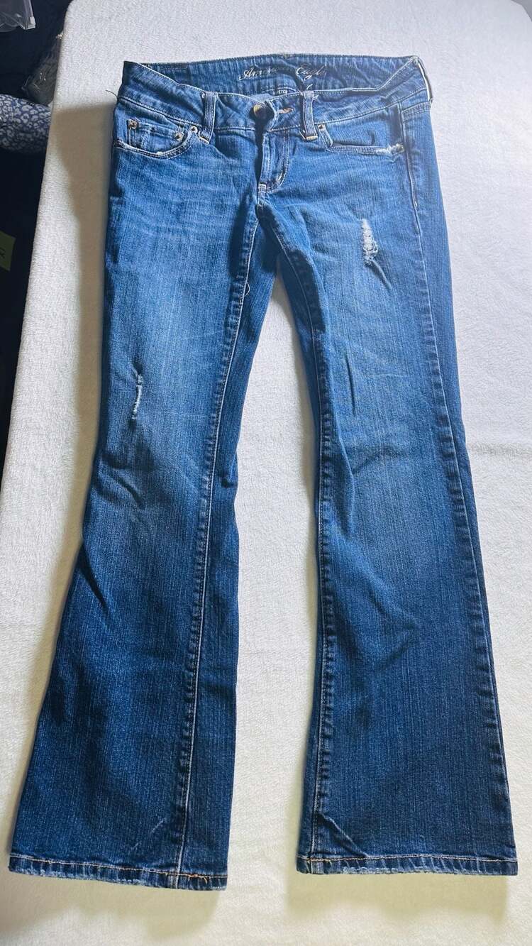 American Eagle Favorite Boyfriend Distressed Low Rise Bootcut Jeans Size 0 Short